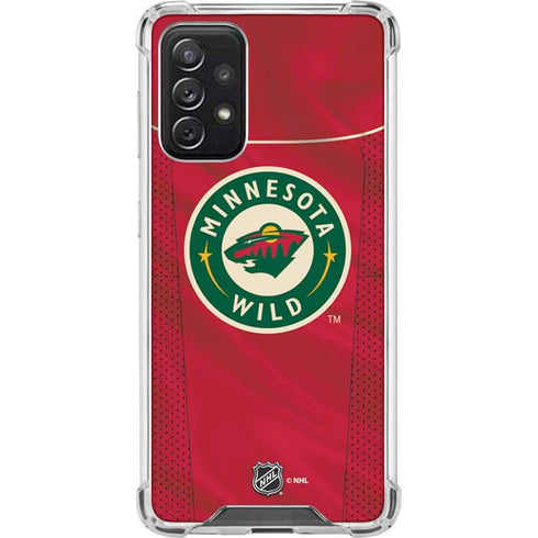 NHL Minnesota Wild Home Jersey Galaxy A72 5G Clear Case
